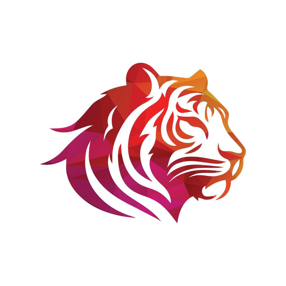 Ilustración de vector de diseño de logotipo de tigre rugiente