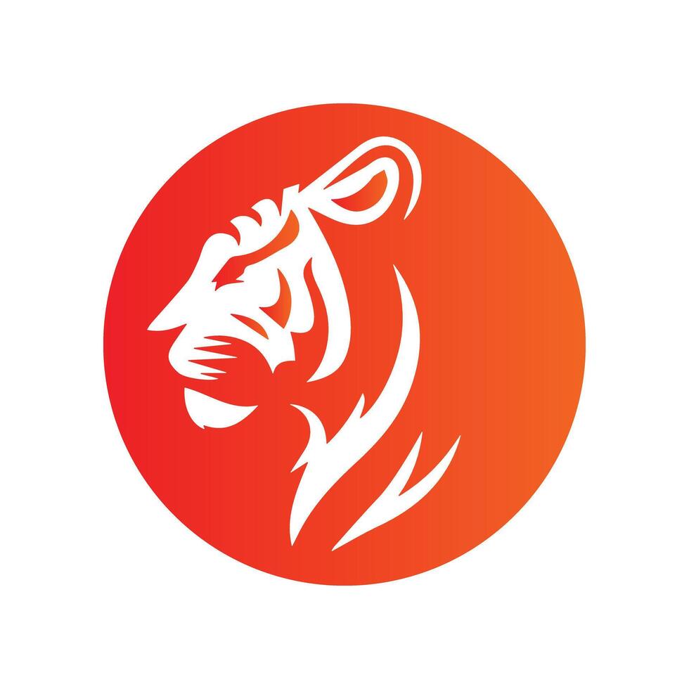 Ilustración de vector de diseño de logotipo de tigre rugiente