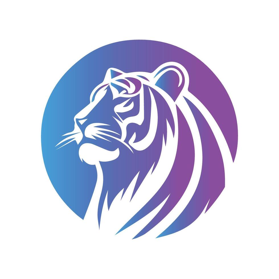 Ilustración de vector de diseño de logotipo de tigre rugiente