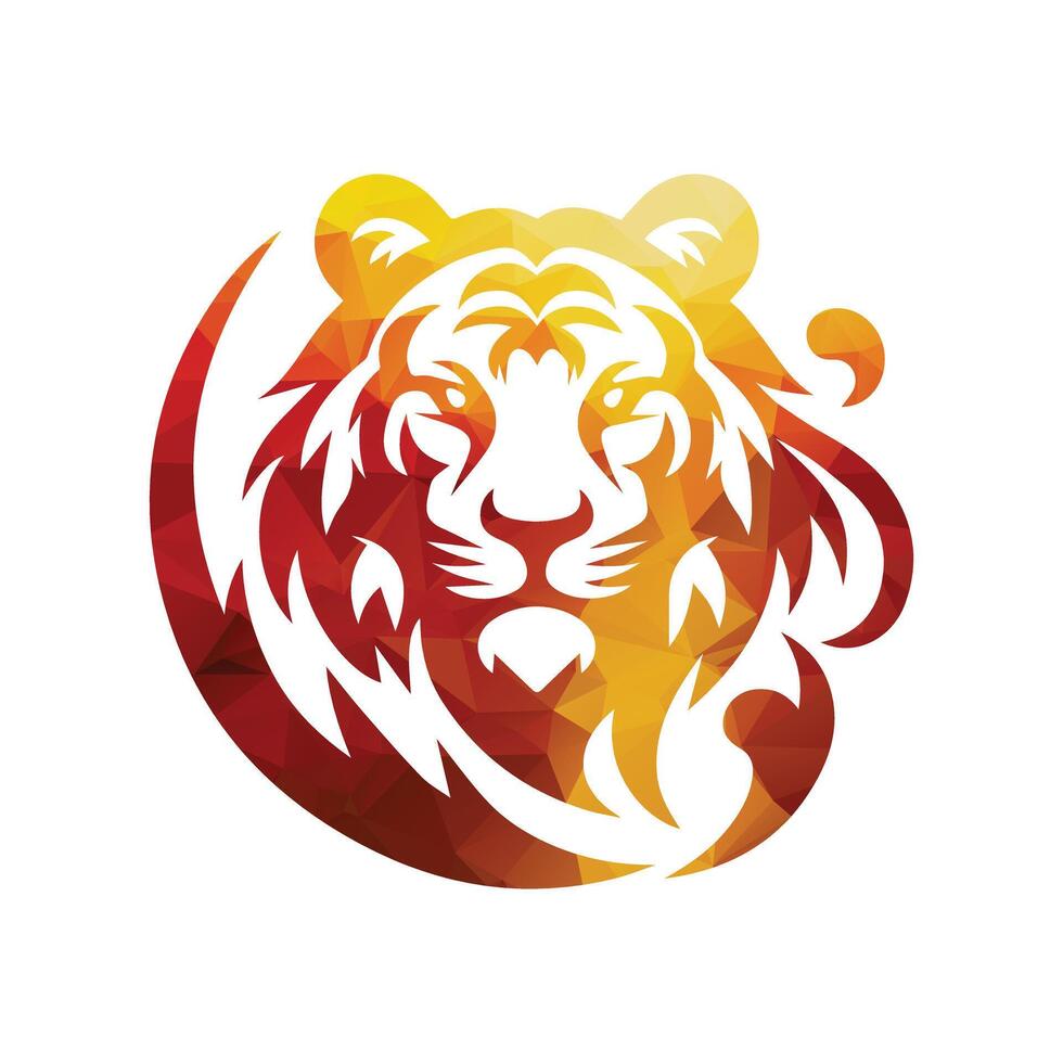 Ilustración de vector de diseño de logotipo de tigre rugiente