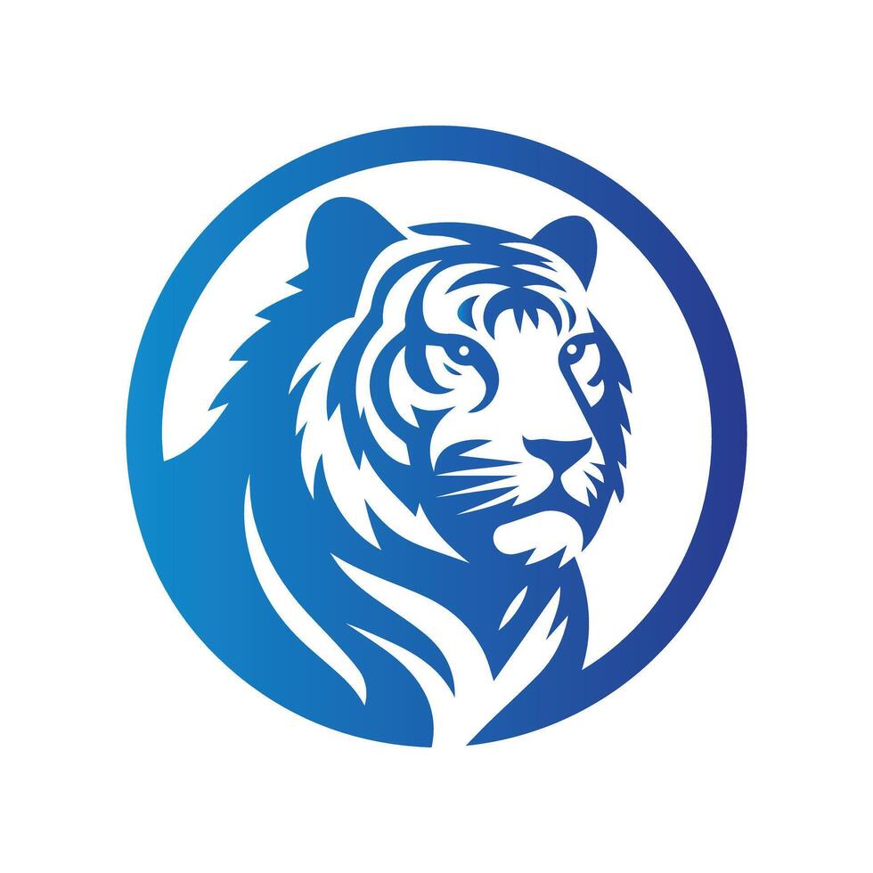 Ilustración de vector de diseño de logotipo de tigre rugiente