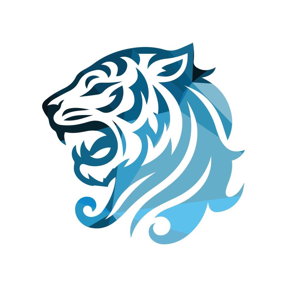 Ilustración de vector de diseño de logotipo de tigre rugiente