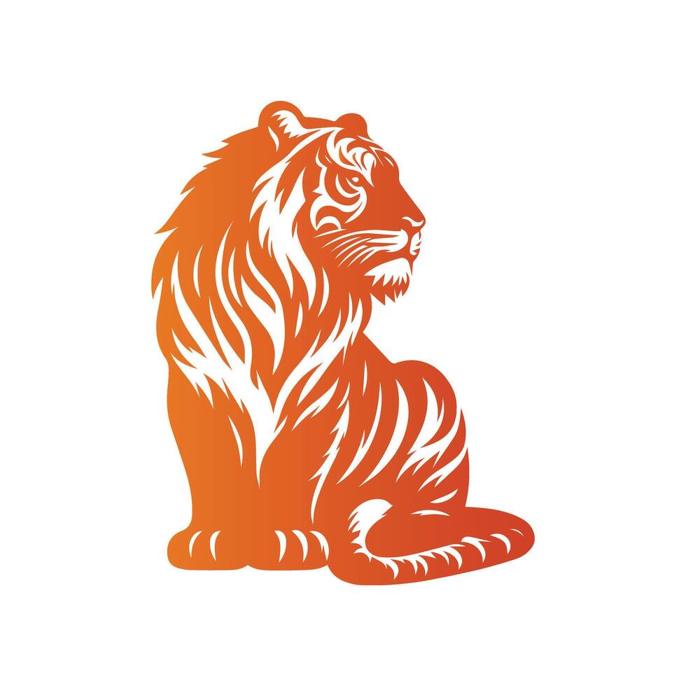 Ilustración de vector de diseño de logotipo de tigre rugiente