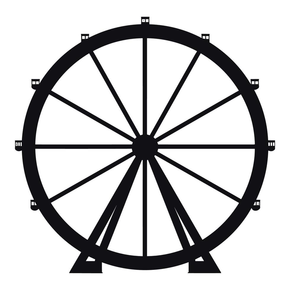 Ferris wheel Vector Silhouette Illustration.