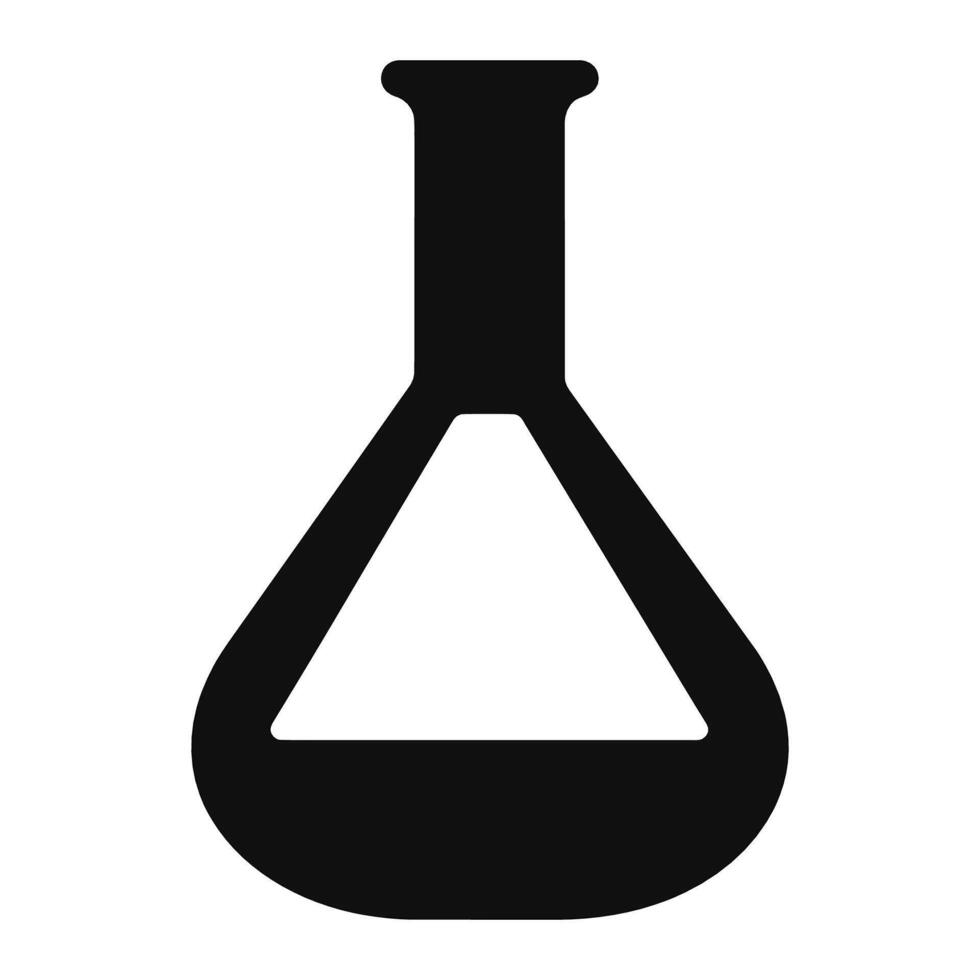 Laboratory Flask Silhouette, Chemical test tube.Erlenmeyer flask silhouette. vector