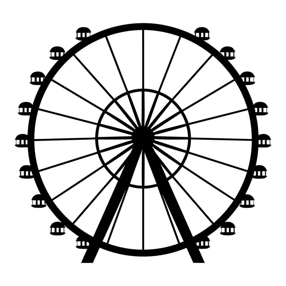 Ferris wheel Vector Silhouette Illustration.