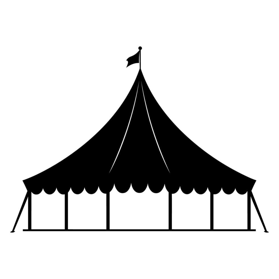 Circus silhouette, Circus tent festival icon vector illustration.