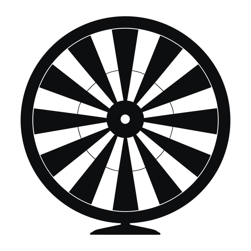 fortune wheel black silhouette,Wheel of fortune black icon symbol. vector