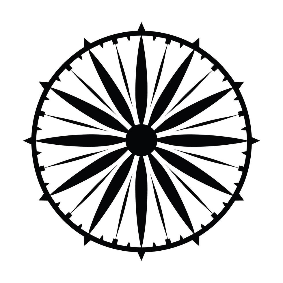 fortuna rueda negro silueta, rueda de fortuna negro icono símbolo. vector
