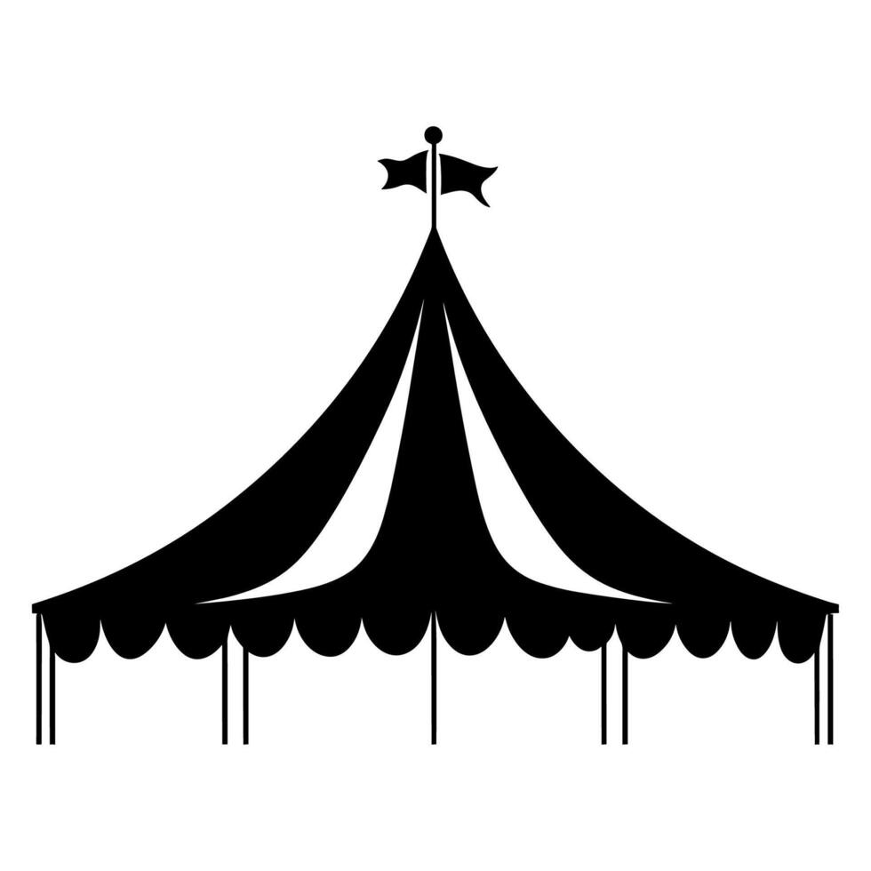 Circus silhouette, Circus tent festival icon vector illustration.