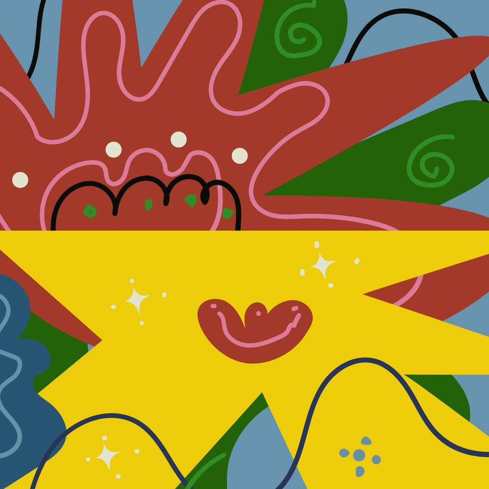 Hand Drawing Collage Abstract Background vector
