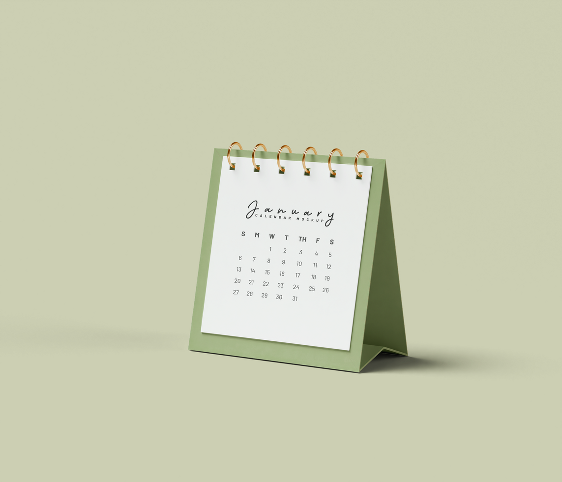 Desk square calendar mockup psd