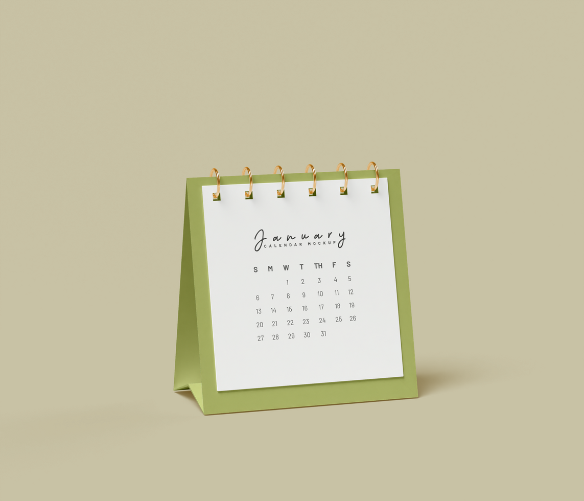 Desk square calendar mockup psd