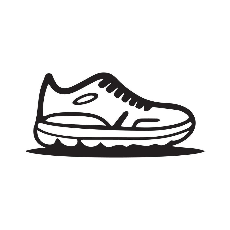 vector simple del icono de la zapatilla de deporte del atleta. zapato deportivo