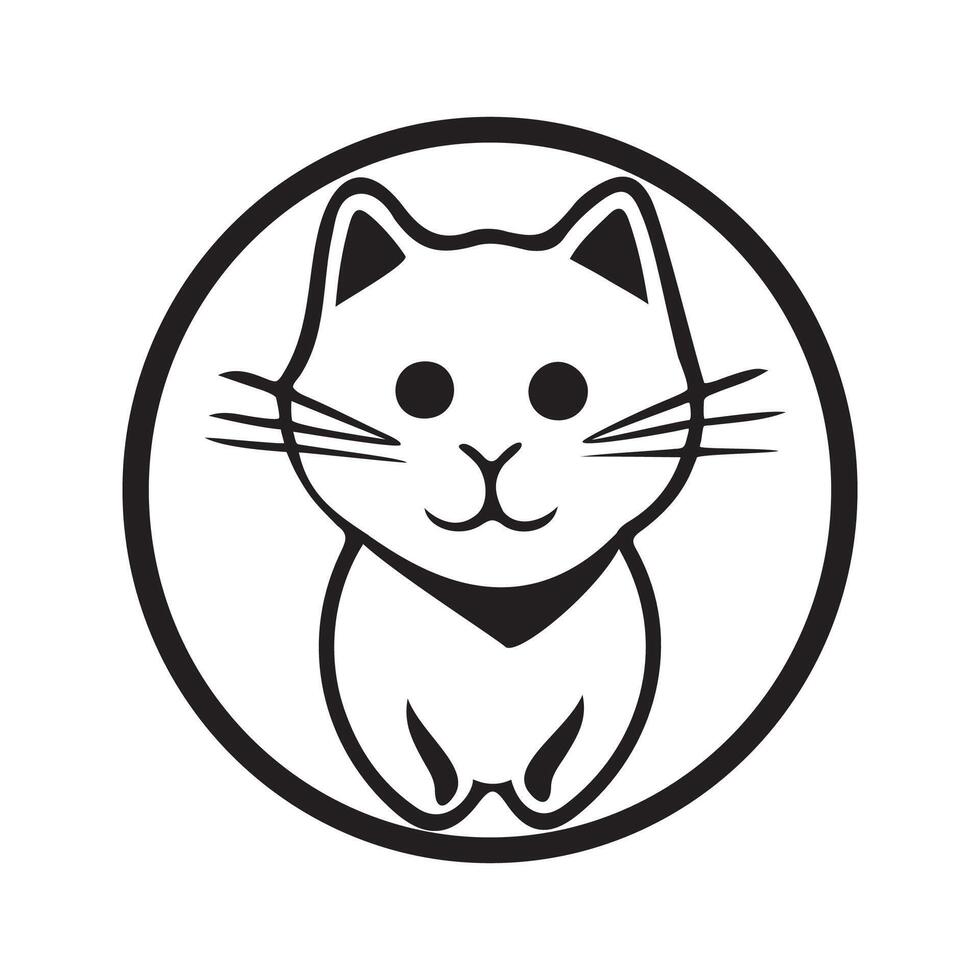 Cat vector line icon isolated on white background