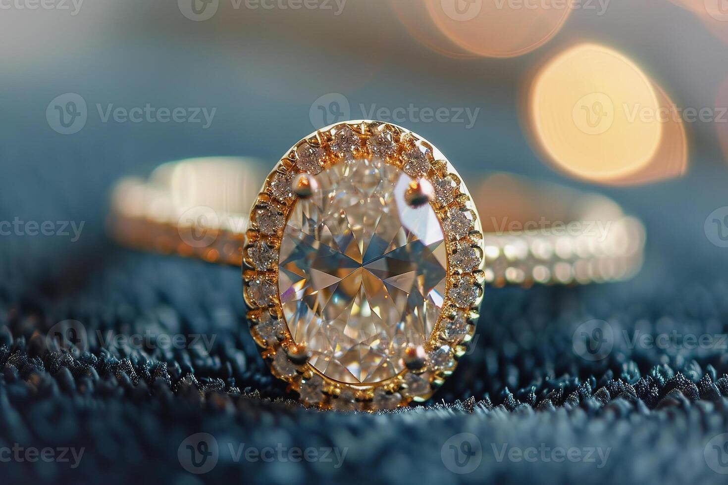 AI Generated Oval Cut diamond engagement ring, luxury jewelry, close up photo