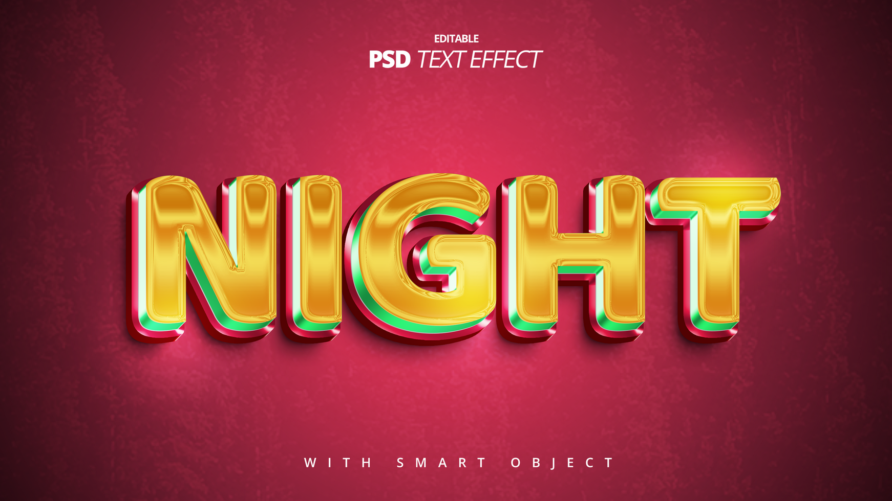 gyllene natt 3d lyx text effekt design psd