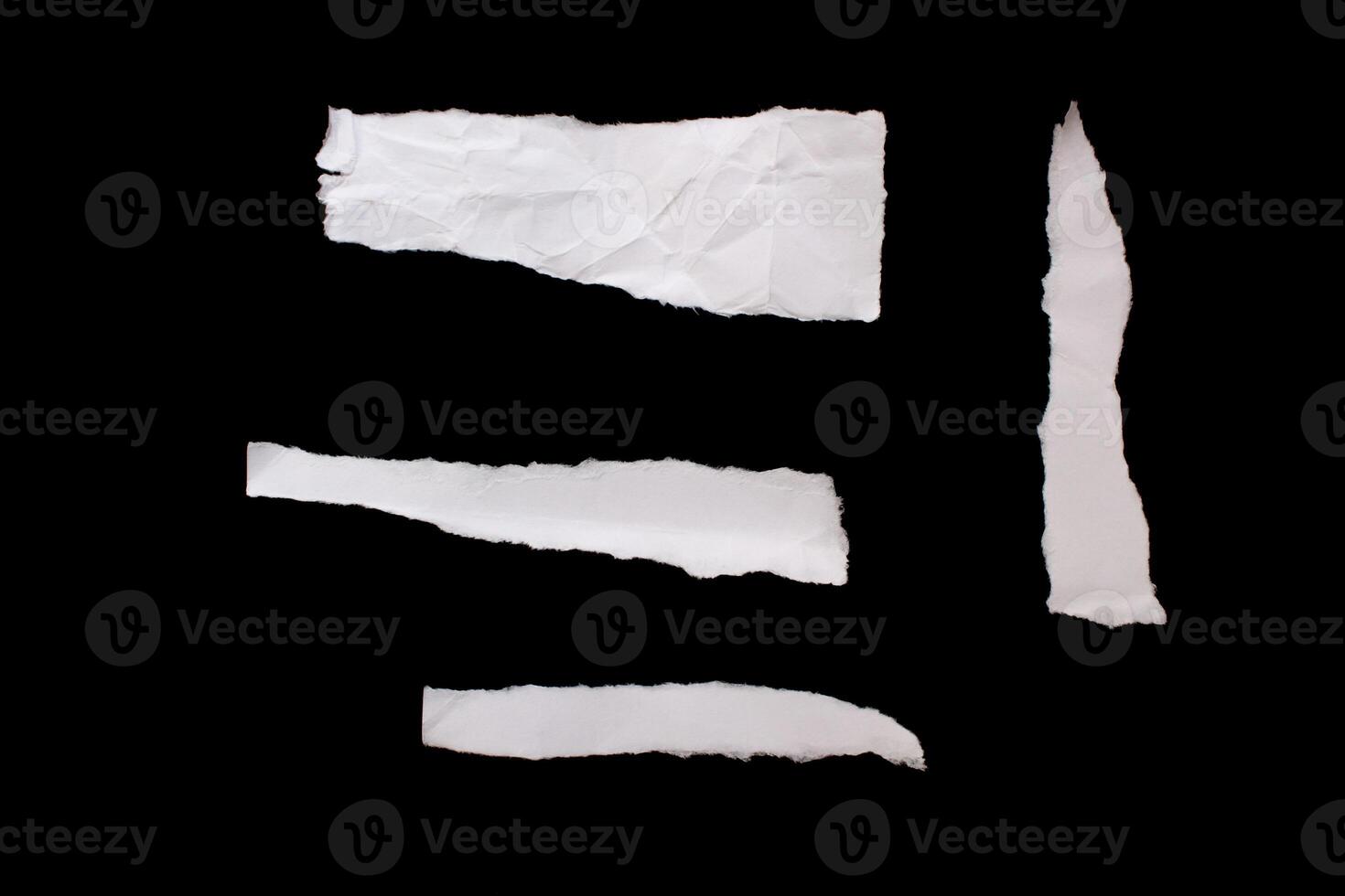 Isolated ripped paper piece. Torn blank paper with edges. photo