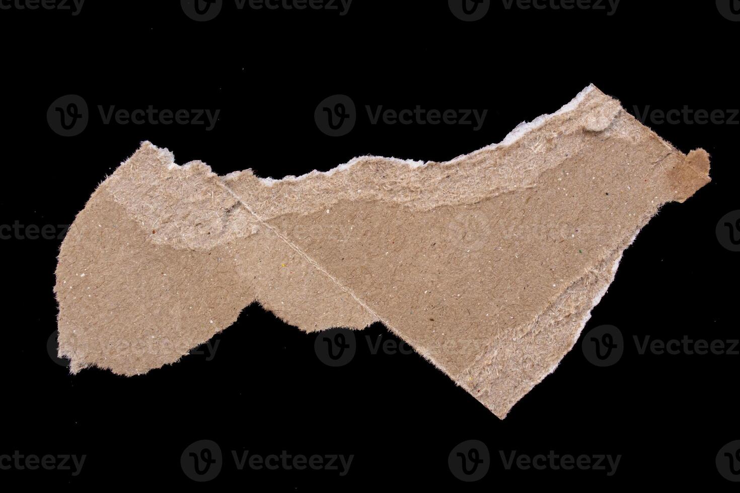 Isolated ripped paper piece. Torn blank paper with edges. photo