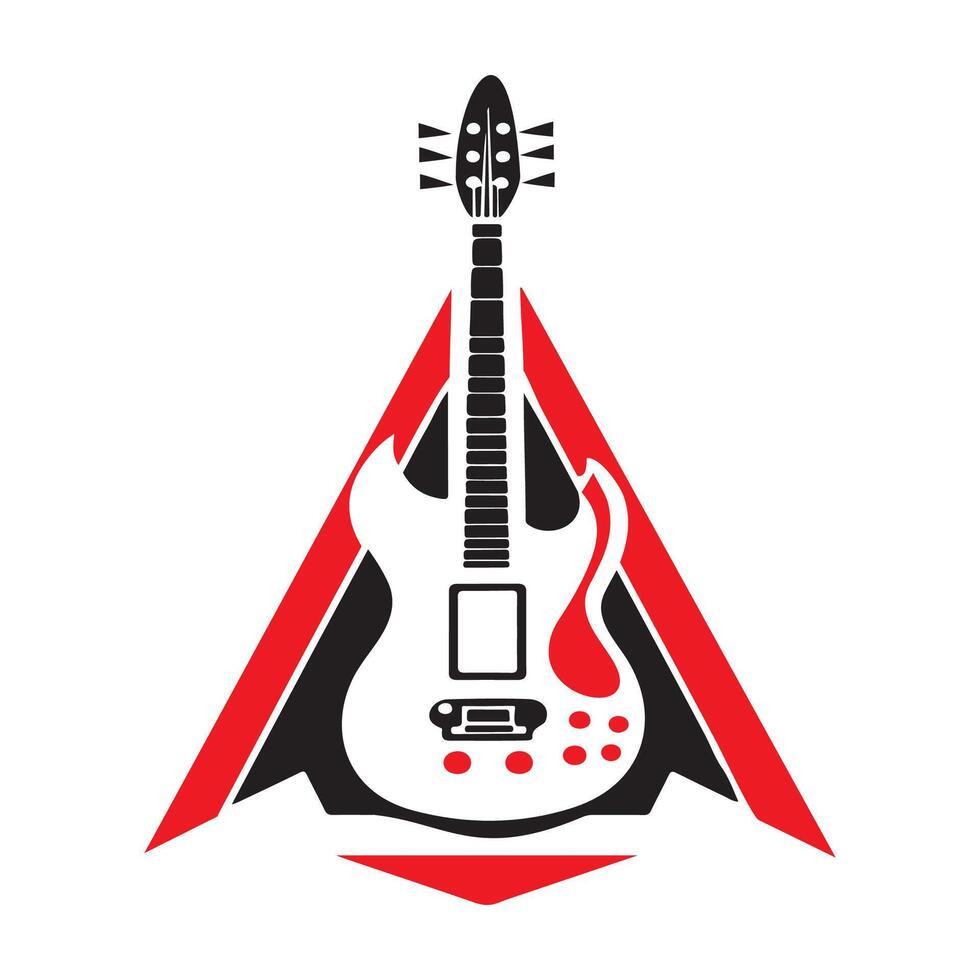 guitarra logo vector imágenes