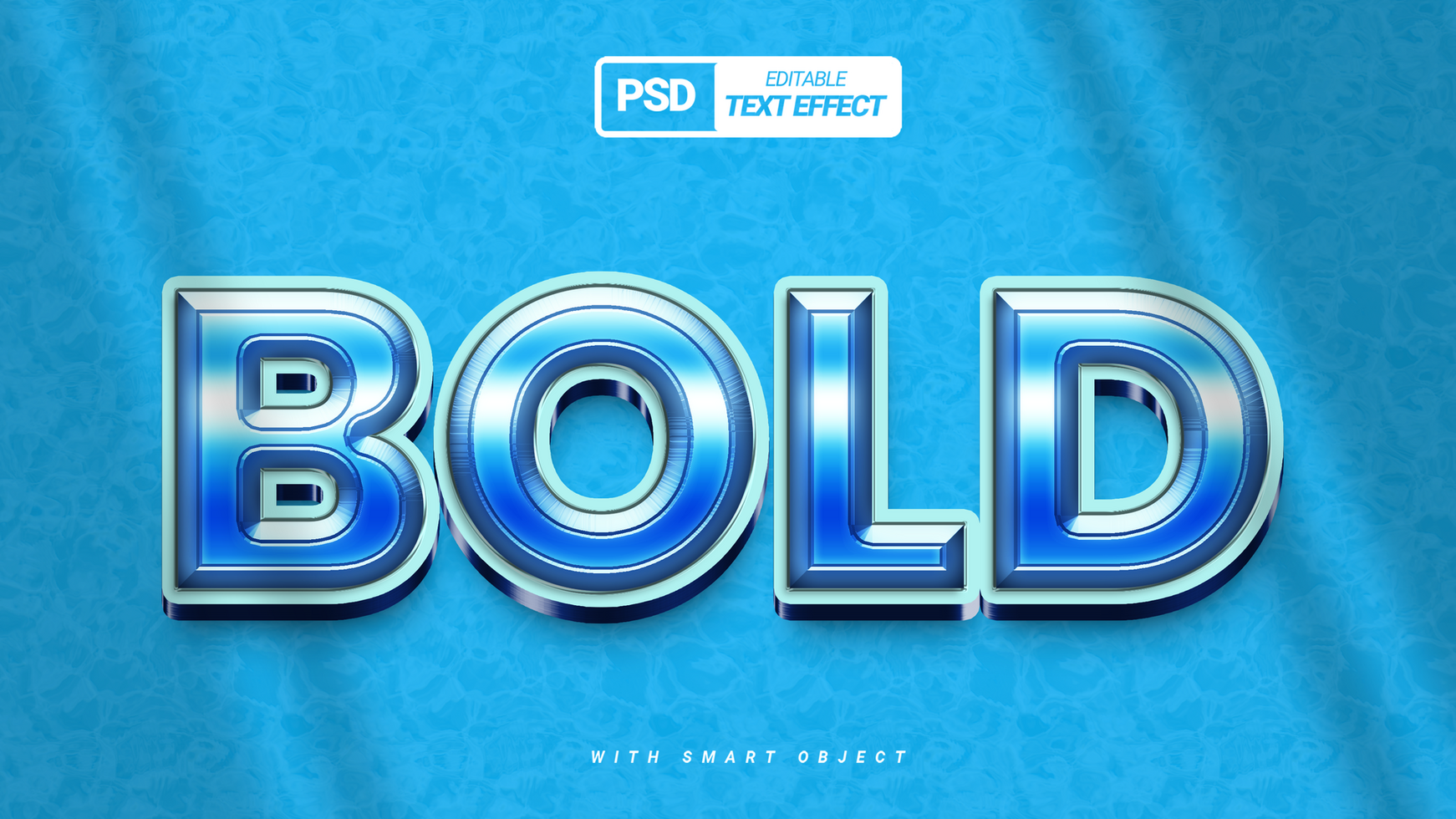 3d Blue text effect design psd