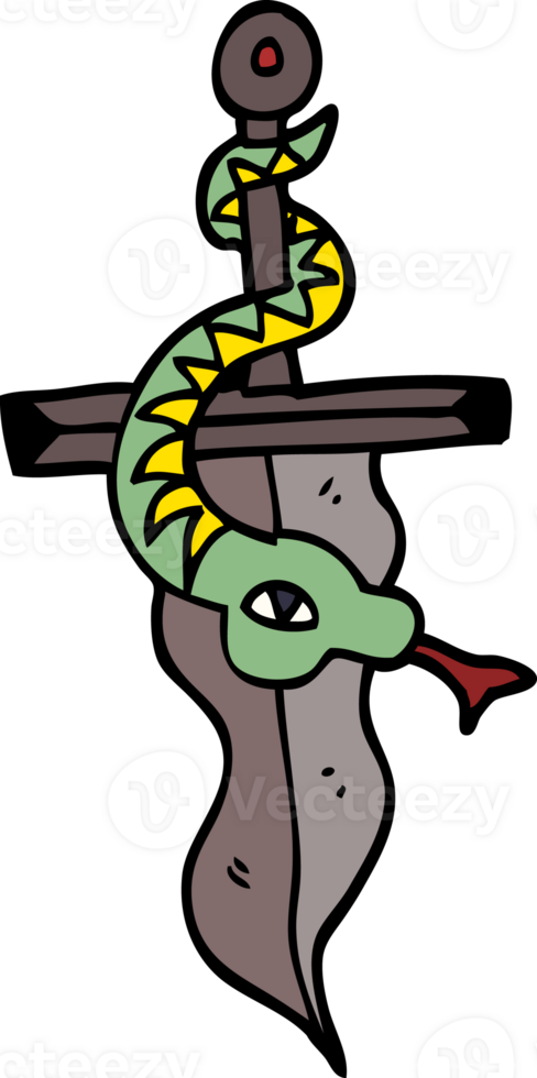 cartoon doodle tattoo dagger symbol png