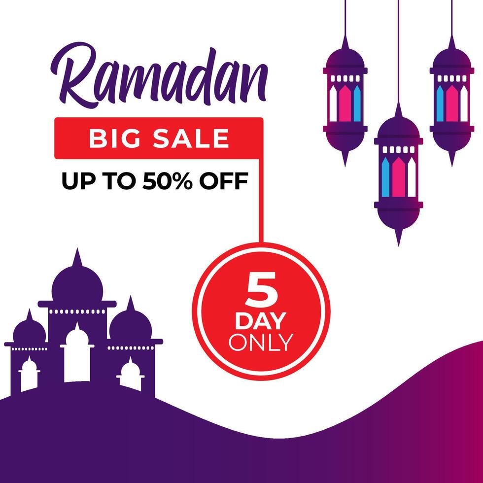 Illustration Of Ramadan sale poster or sale banner background. Special offer ramadan big sale. Islamic promotion vector illustration.