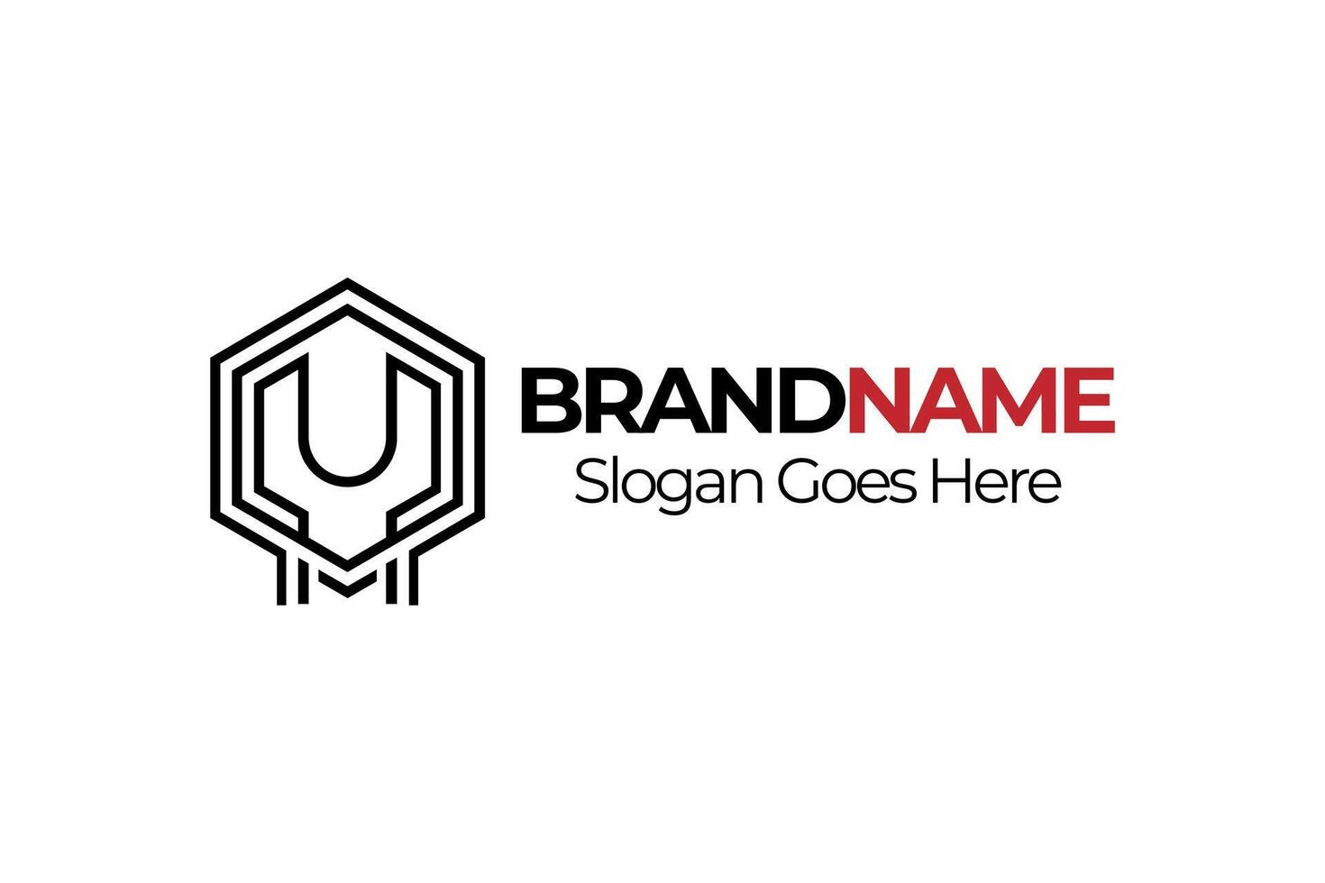 Repair shop logo. Wrench inside hexagon. Repair service or maintenance concept. Maintenance logo or icon. vector