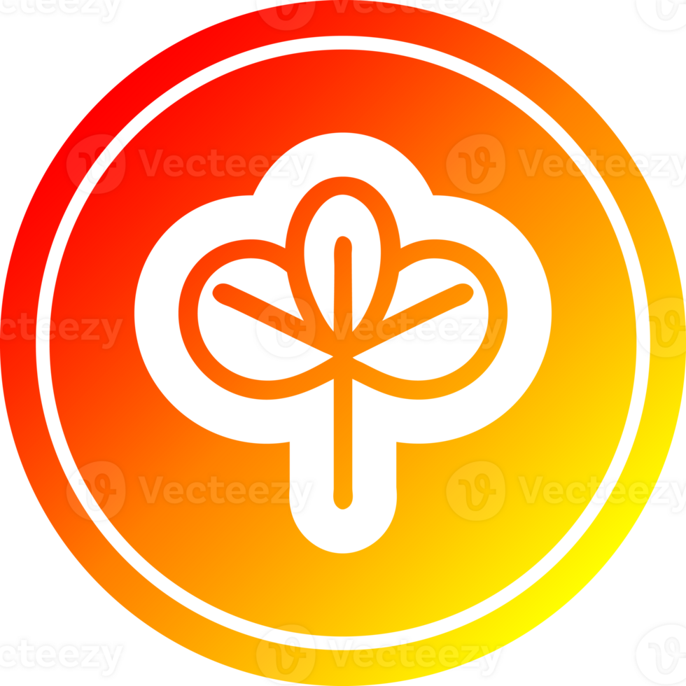 natural leaf circular icon with warm gradient finish png