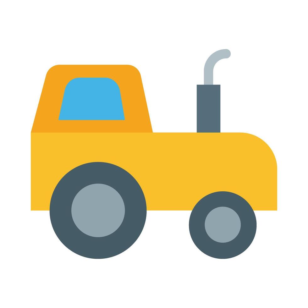 Toy Tractor Vector Flat Icon