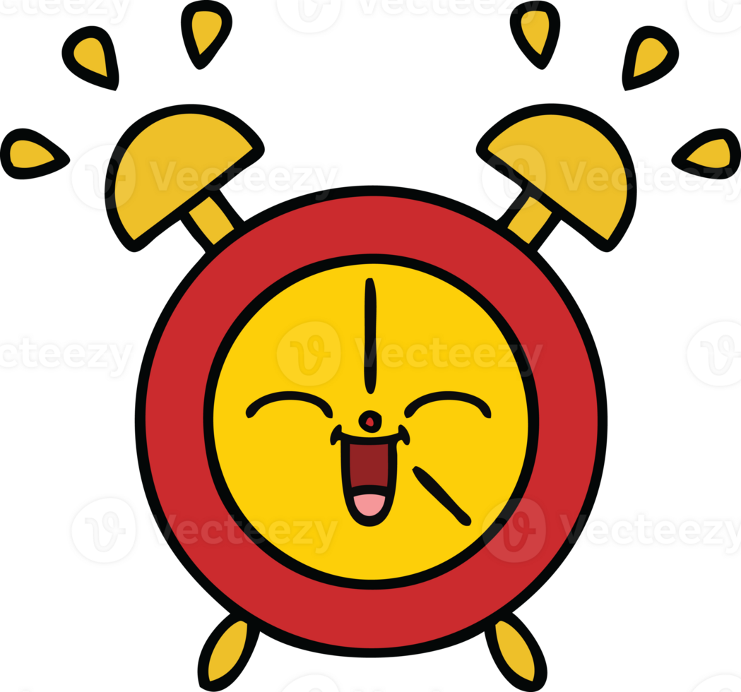 cute cartoon of a alarm clock png