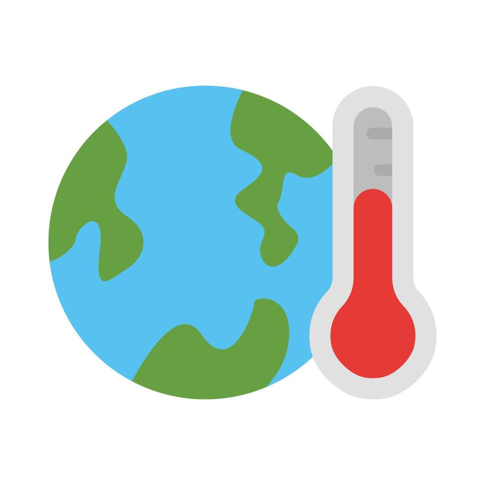 Global Warming Vector Flat Icon Design