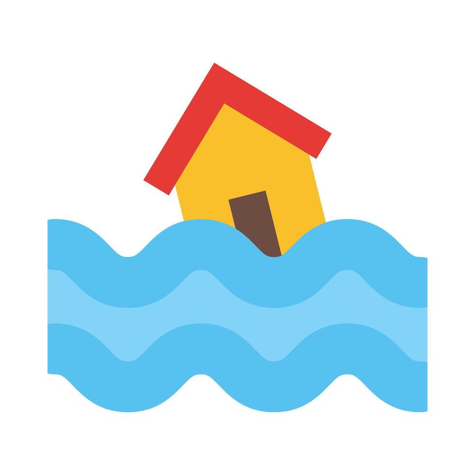 inundar símbolo vector plano icono diseño