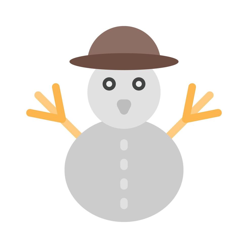 Snowman Vector Flat Icon Design