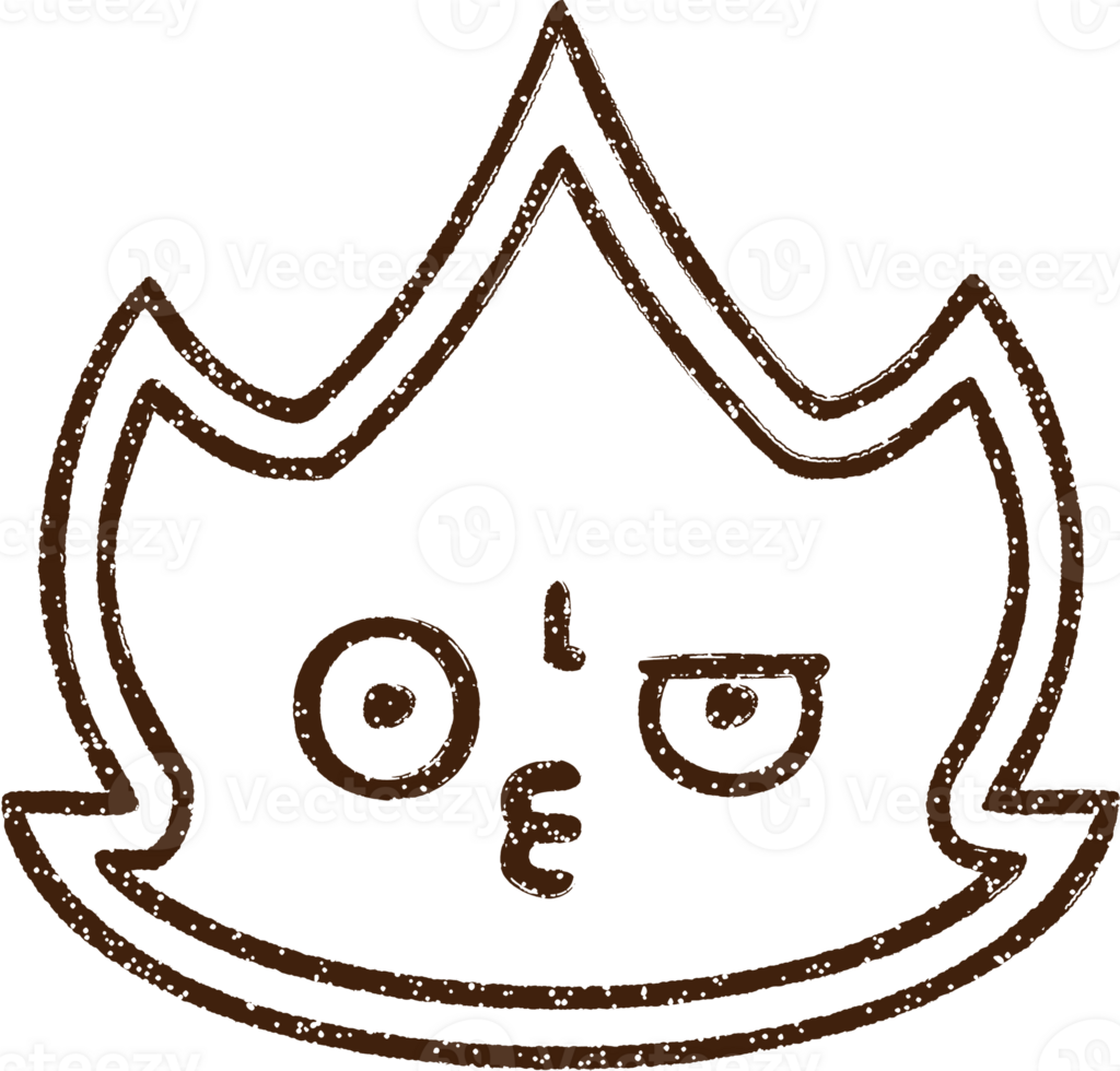 Flame Character Charcoal Drawing png