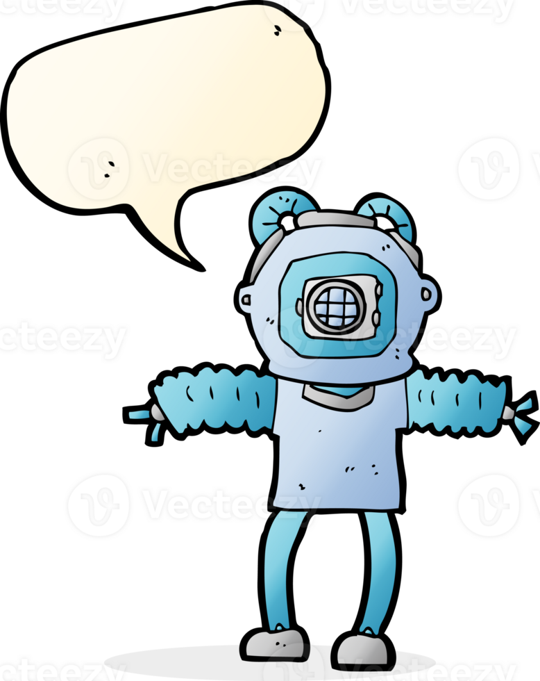 cartoon deep sea diver with speech bubble png