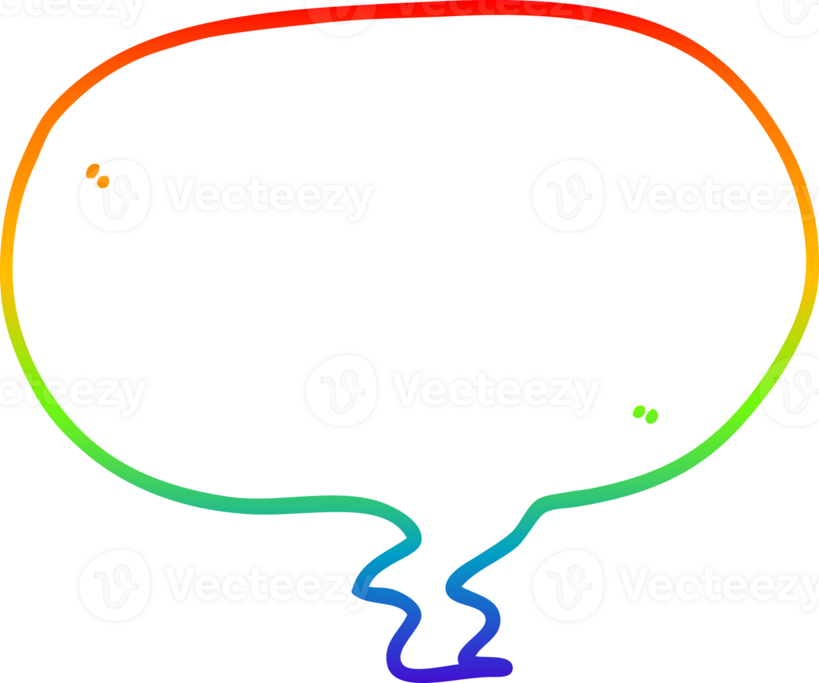 rainbow gradient line drawing of a cartoon speech bubble png