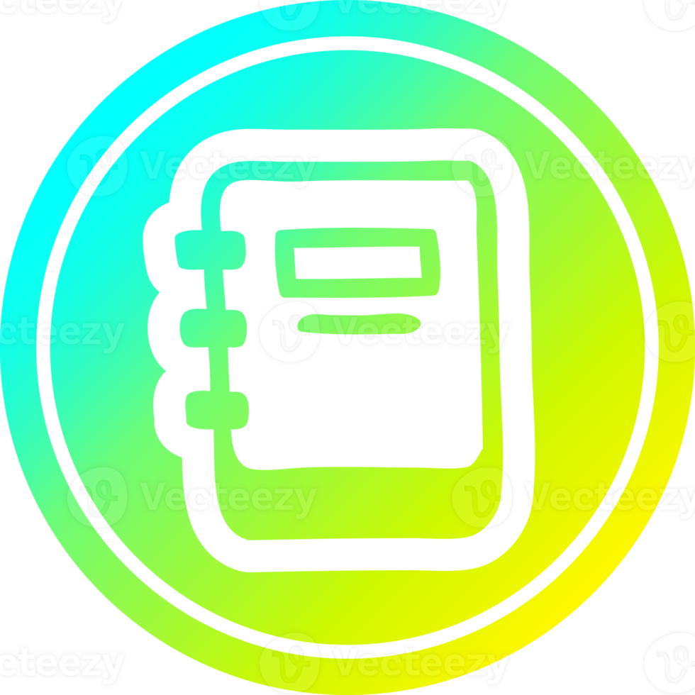 note book circular icon with cool gradient finish png