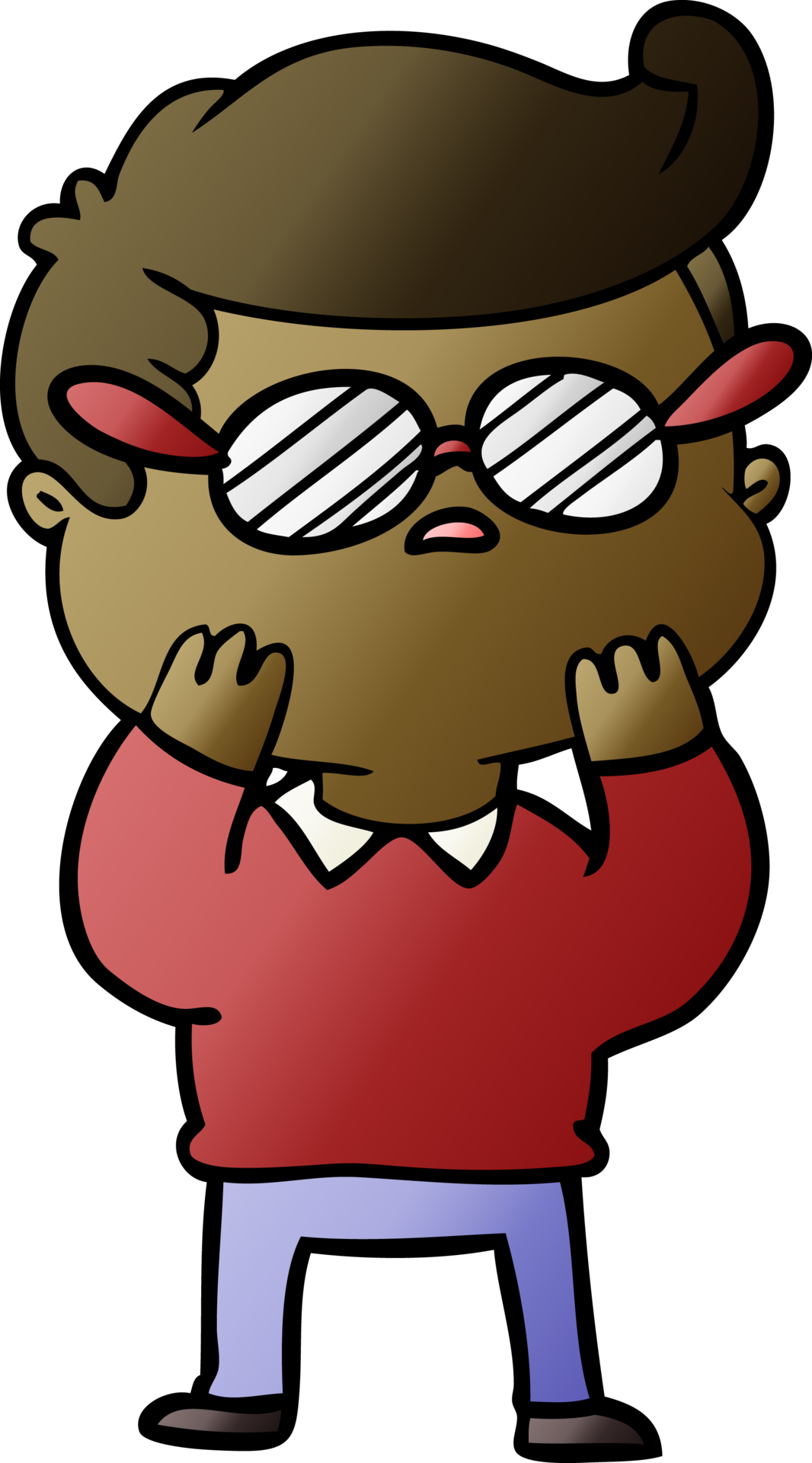 cartoon aloof man considering 40299782 PNG