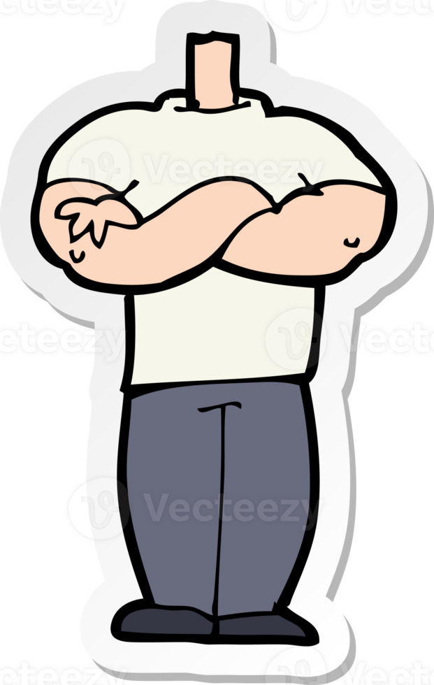 sticker of a cartoon body with folded arms png