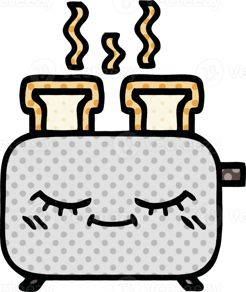 comic book style cartoon of a of a toaster png