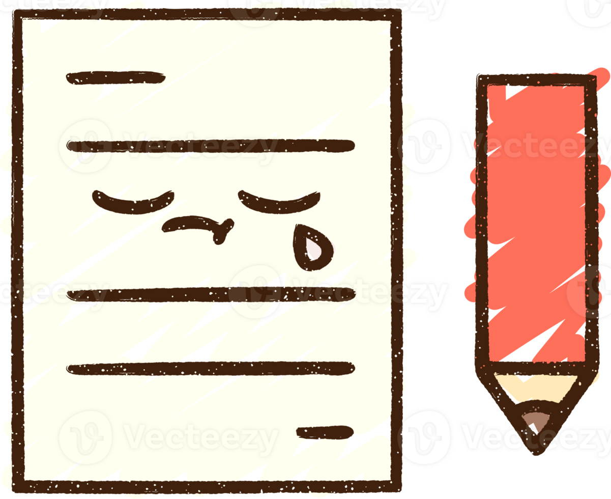 Letter And Pencil Chalk Drawing png