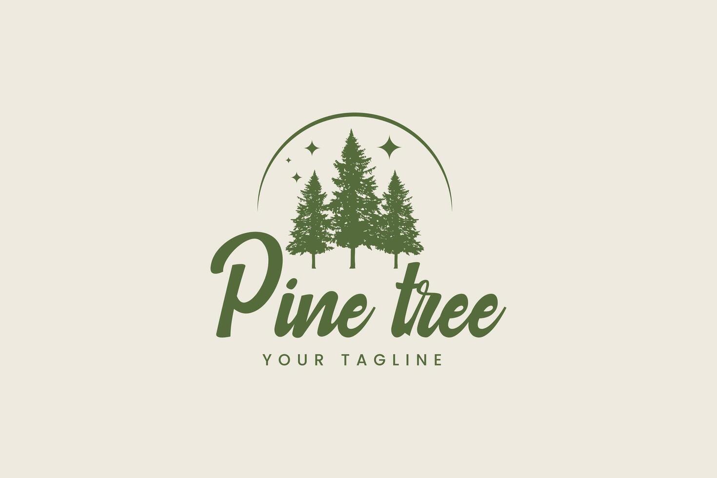 pine tree logo vector icon illustration