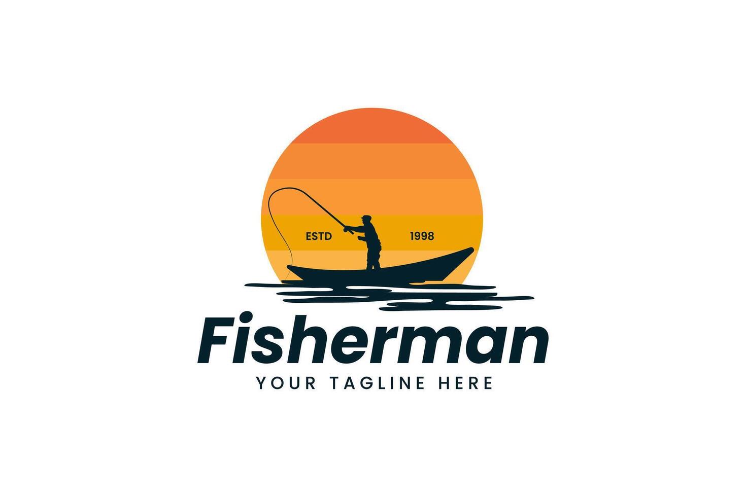 fisherman logo vector icon illustration