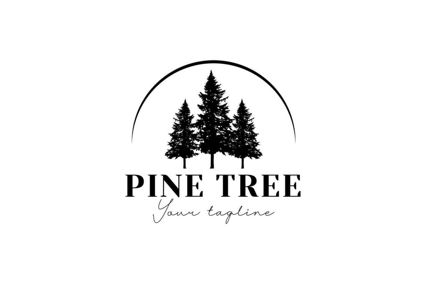 pino árbol logo vector icono ilustración