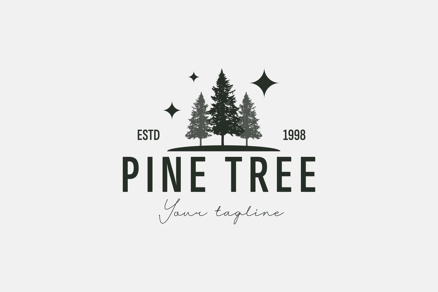 pino árbol logo vector icono ilustración