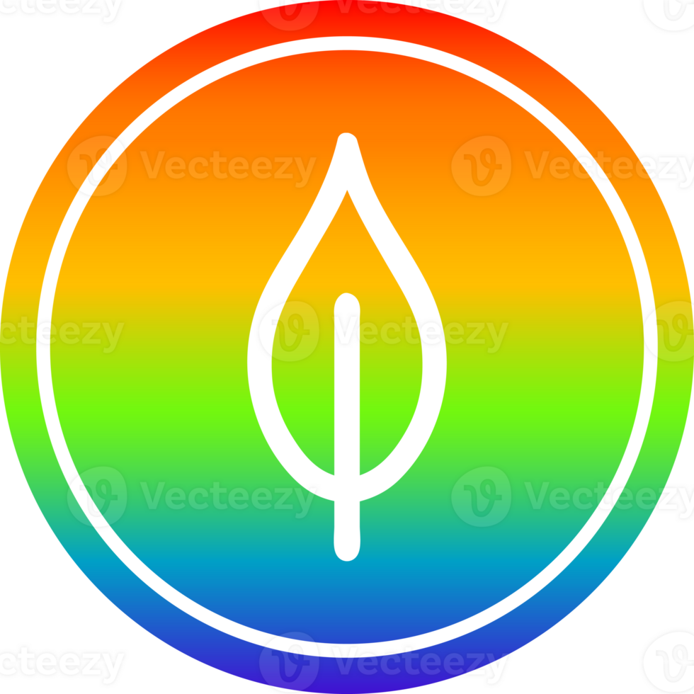 naturlig blad cirkulär ikon med regnbåge lutning Avsluta png