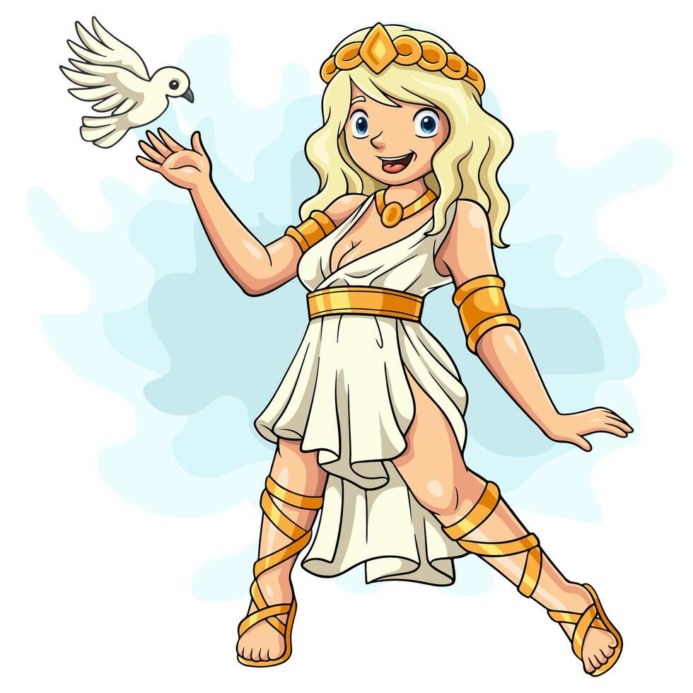 Cartoon Aphrodite on white background vector