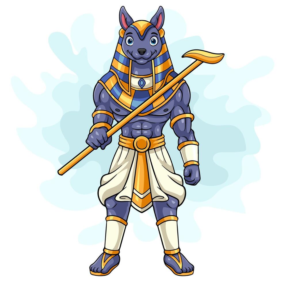 Cartoon Anubis on white background vector