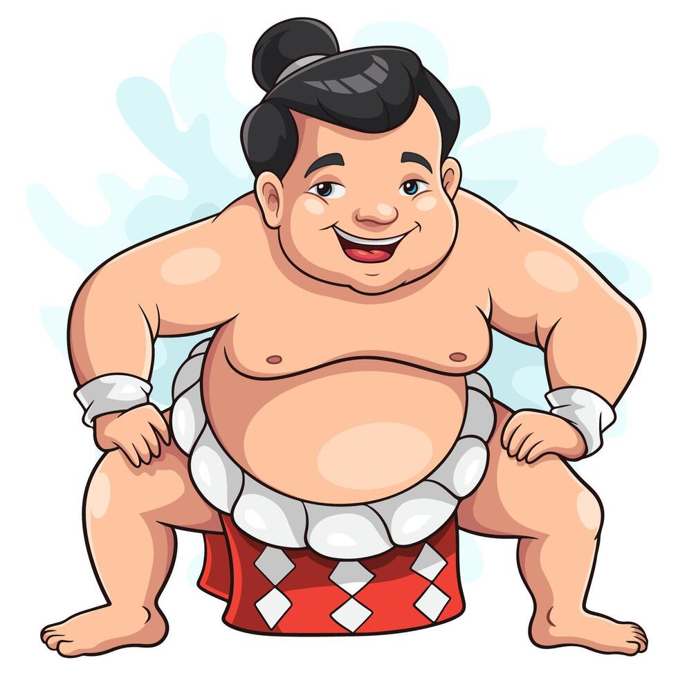 Cartoon sumo isolated on white background vector